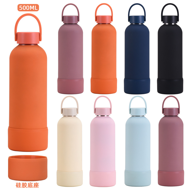 Casual Solid Color Stainless Steel Silica Gel Water Bottles 1 Piece display picture 6