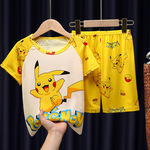 Детская летняя пижама для мальчиков, мультяшный тонкий комплект, короткий рукав, подходит для подростков