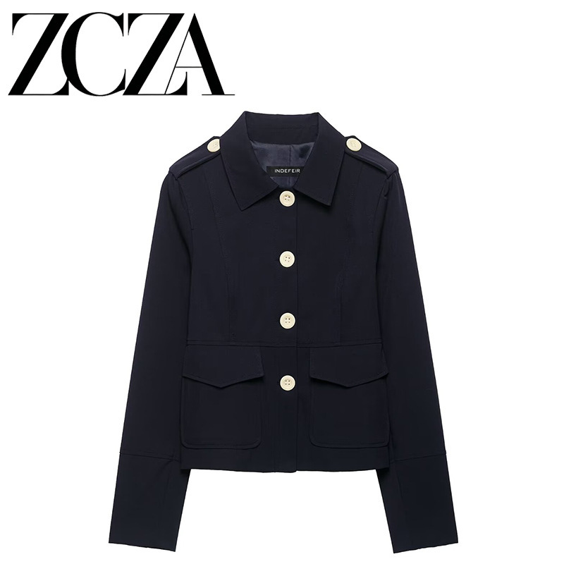 ZCZA Custom-made European and American style new women's fashion versatile button pocket blazer 4840700