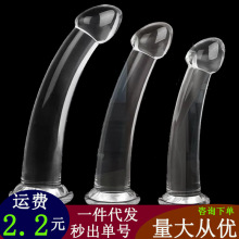 透明肛塞男女用仿真阳具sm肛条后庭肛门自慰器水晶棒阴茎情趣用品