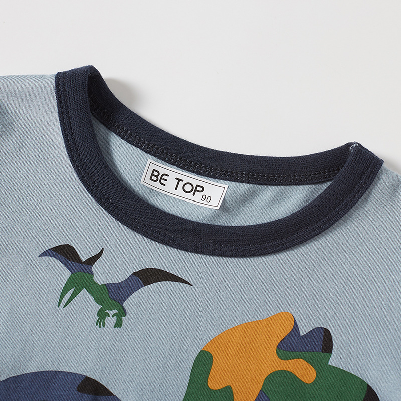 Camiseta de Niño para Verano 2025, Nueva Camiseta de Manga Corta con Estampado de Camuflaje y Dinosaurios, Ligera, Elegante y Moderna