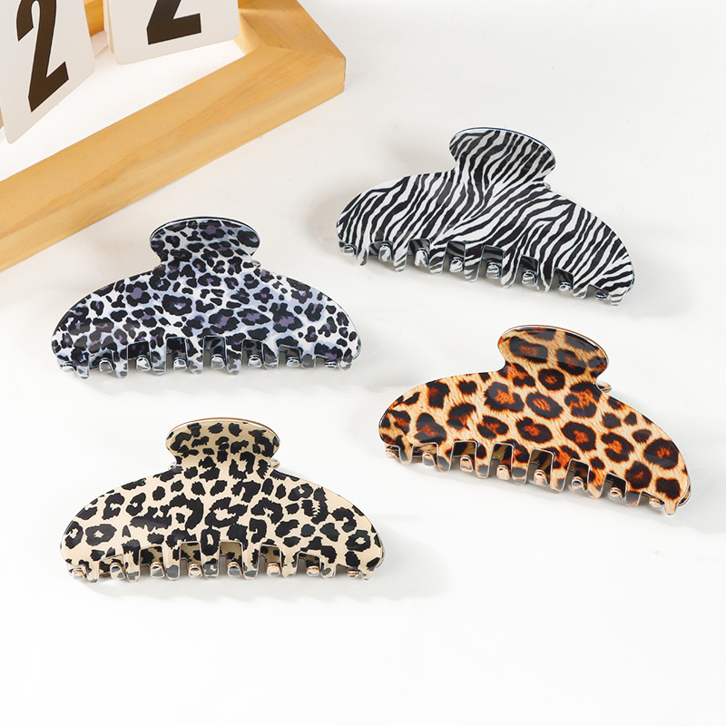 Korean Style Large Acrylic Hair Gratching Leopard Hair Clip Hair South Korea Paw Hair Clip Vertical Clip Accessories