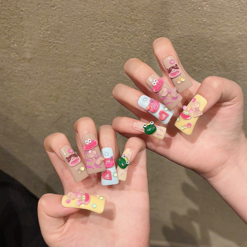 Zan Cui Duckbill Nail Art Dopamine Plastic Wind Big Mouth Color Graffiti Handmade Nail Paste Zan Cui Duckbill Nail Art Dopamine Plastic Wind Big Mouth Color Graffiti Handmade Nail Paste