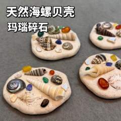 石塑粘土贝壳冰箱贴手工制作DIY海螺贝壳玛瑙免烧免考材料包