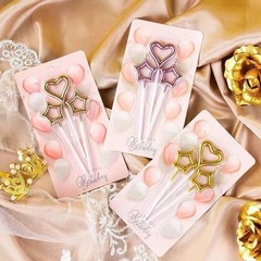 インターネット有名人の誕生日ケーキキャンドルダイヤモンドロマンチックな愛の創造的な立体五芒星誕生日ウェディングパーティーキャンドル