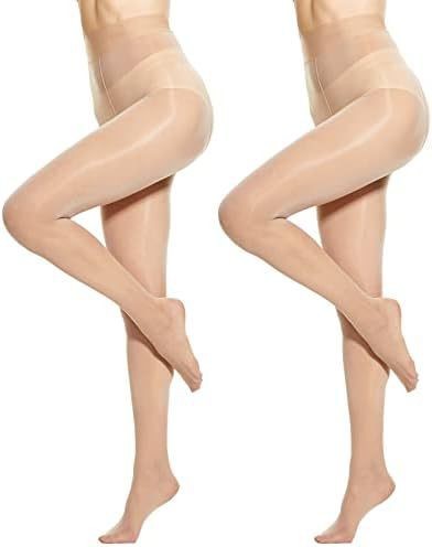 Oil-Sheen Pantyhose with Open or Closed Crotch in Stretch Spandex — detail image 7