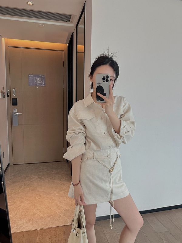 老钱风时尚慵懒松弛感收腰显瘦衬衫裙女2025早秋韩式休闲裙|undefined
