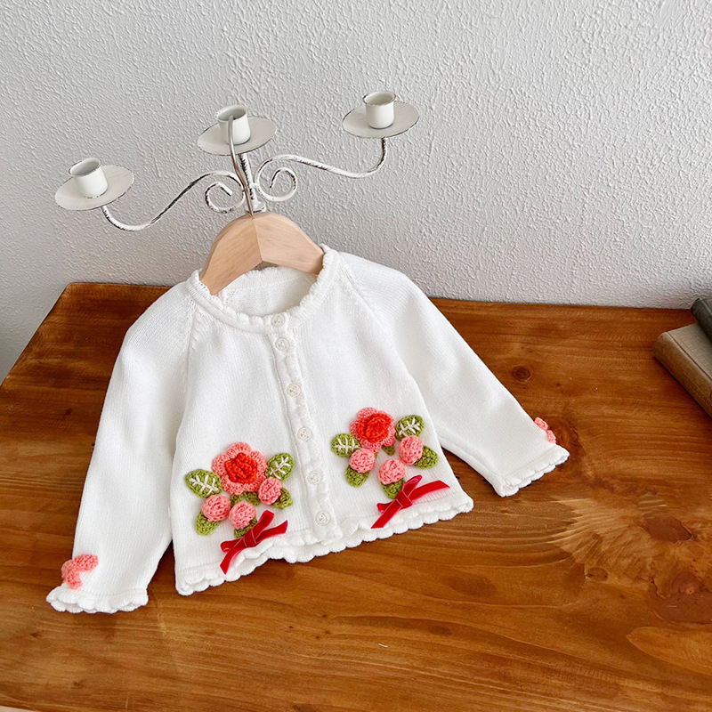 Fashion Flower Button 100% Cotton Hoodies & Sweaters display picture 2