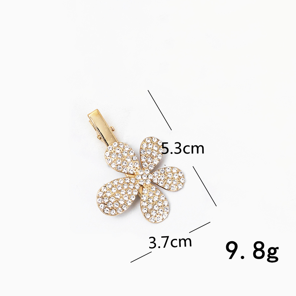 Simple Style Square Heart Shape Flower Metal Plating Inlay Rhinestones Hair Clip 1 Piece display picture 5