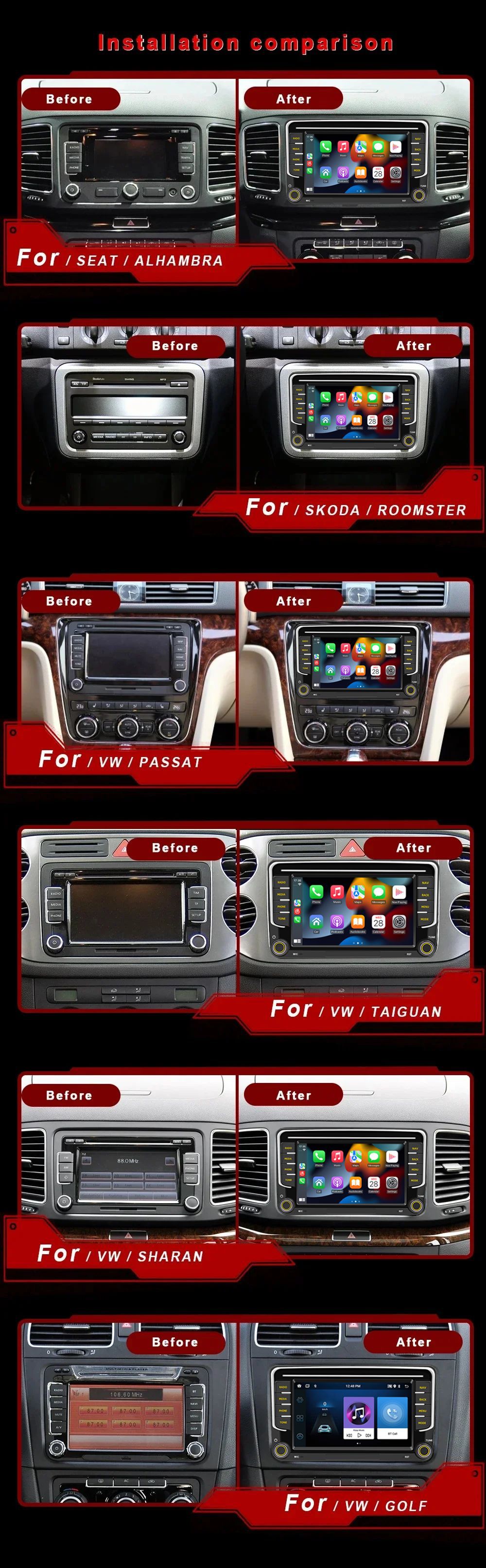 Suitable for Volkswagen 7inch Dedicated Android Car Navigation Smart Gps Bluetooth Wireless Carplay Navigation System Central Control Unit