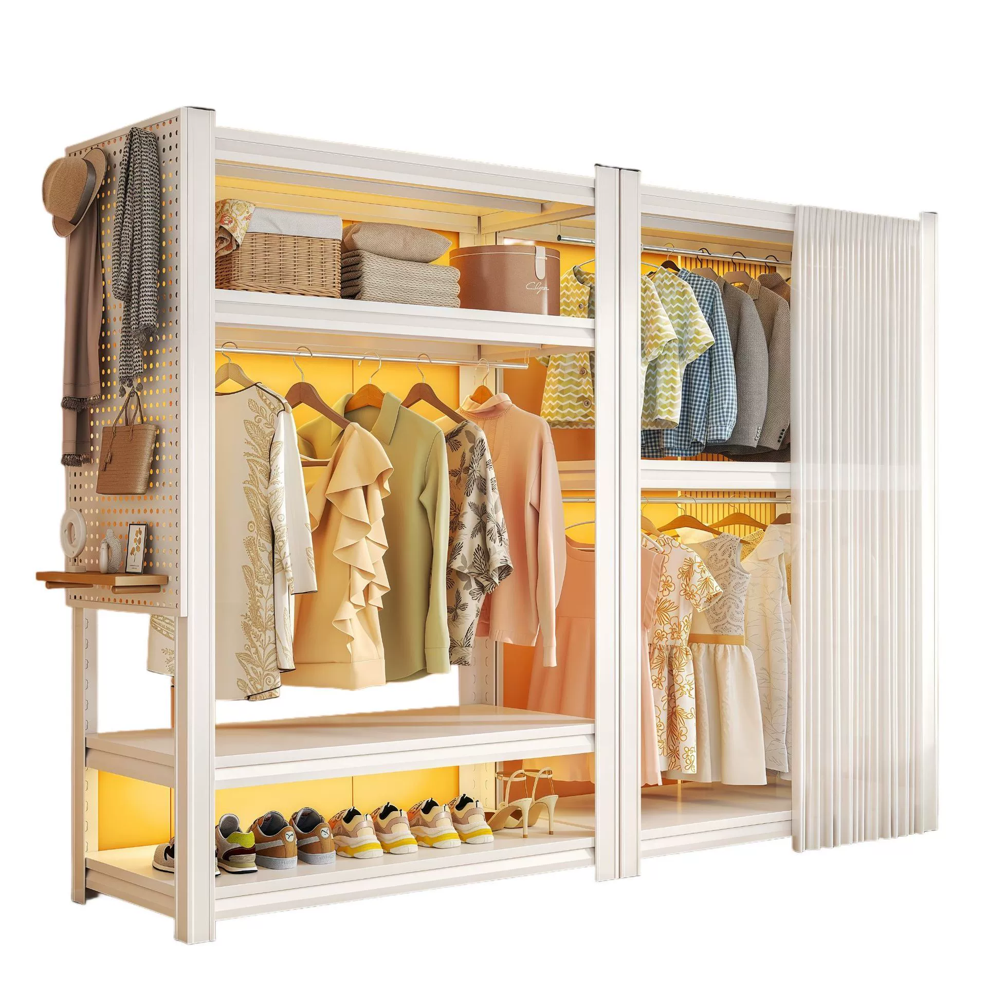 Wardrobe Closet Wardrobe Renter-friendly Shelving Unit Simple from Yomiego