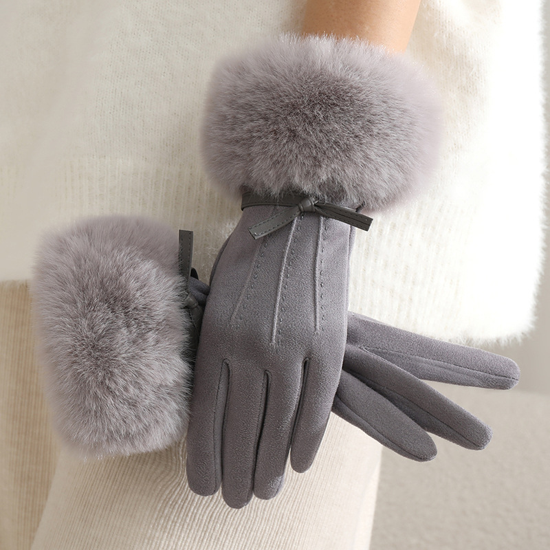 Guantes Térmicos Táctiles para Mujer de Poliéster, A prueba de Viento para Exteriores en Invierno