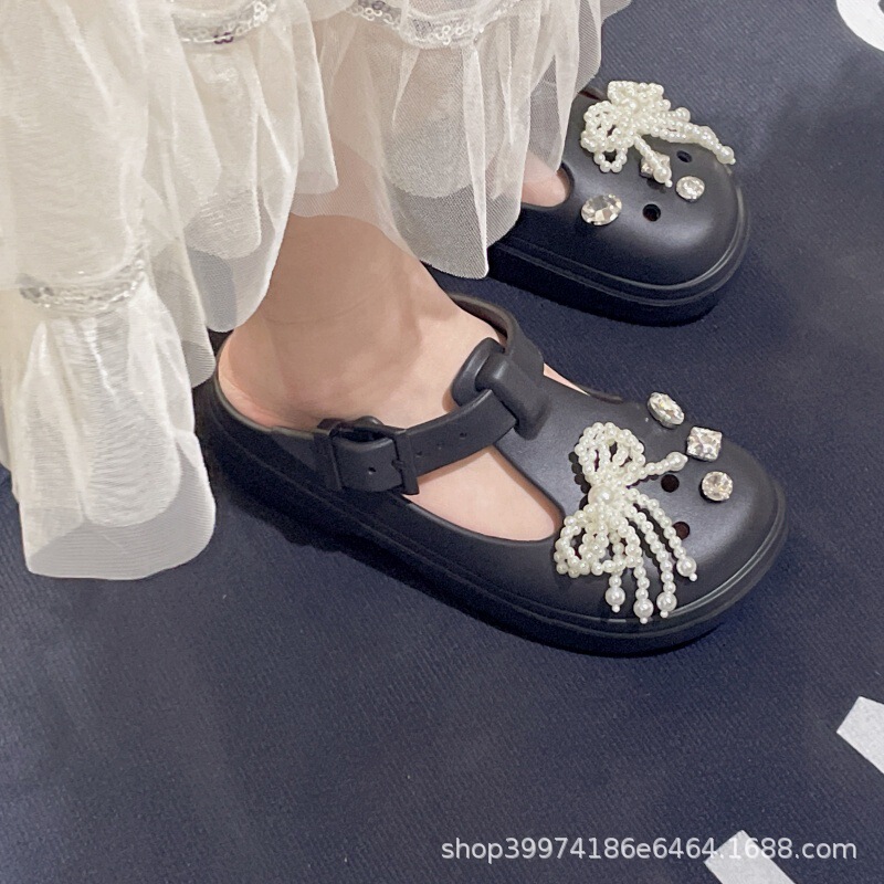 Hole Shoes Mary Jane Classic Slippers Outdoor Beach Shoes Women's Shoes Baotou Heightening Thick Sole Integrated Outer Wear Non-slip Hole Shoes Mary Jane Classic Slippers Outdoor Beach Shoes Women's Shoes Baotou Heightening Thick Sole Integrated Outer Wear Non-slip
