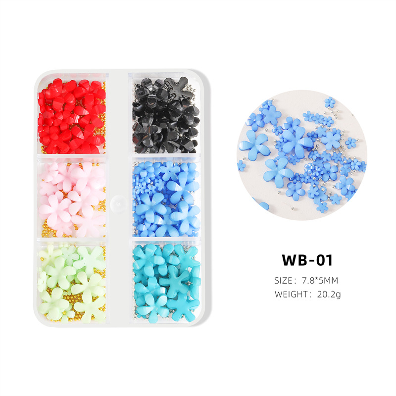 3D tridimensional Camelia resina de cinco pétalos Flor de uñas de joyería Nuevo estilo japonés manicura mixta de cinco pétalos flor de la joyería