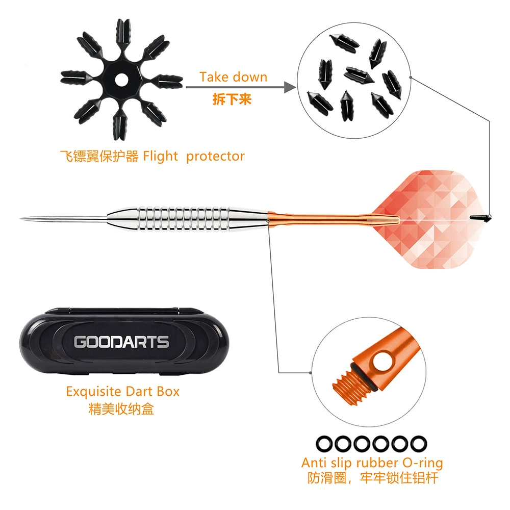Профессиональные дротики GOODARTS, фуксия, набор, игрушка, 24 г, градиент
