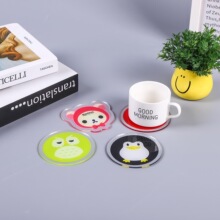 定制透明亞克力隔熱防水杯墊咖啡店簡約創意卡通防滑桌墊可愛餐墊