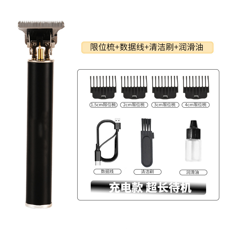 Transfronterizo T9 cortador de pelo eléctrico empujador cabeza de afeitar artefacto cabeza de aceite esculpida barbería cuchilla de afeitar eléctrica empujador al por mayor