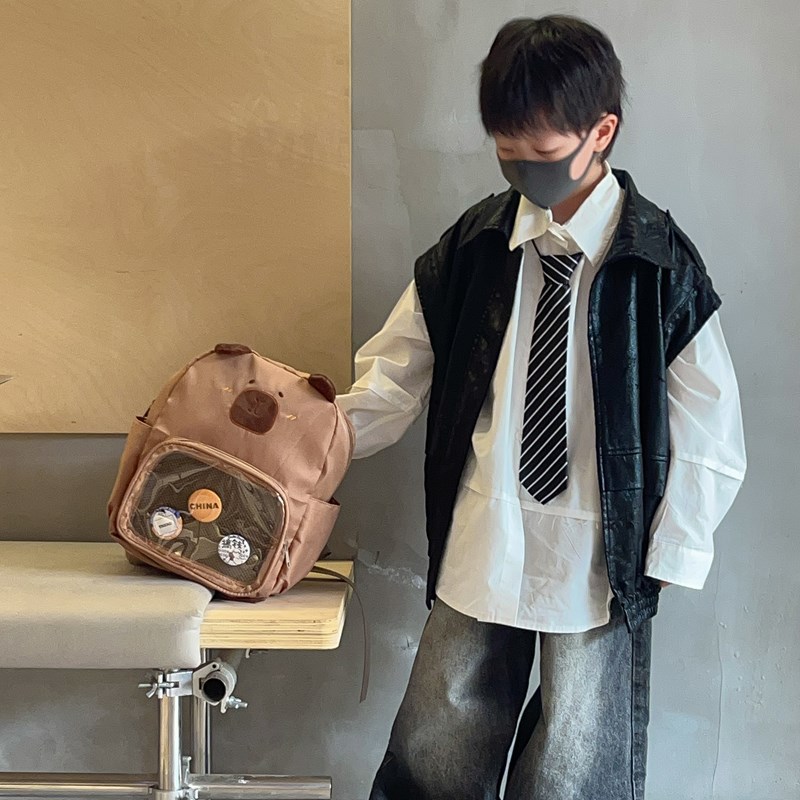 Jardín de infantes bebé mochila lindos Dolphin Kapibara mochila para niños y niñas nueva mochila transparente para niños