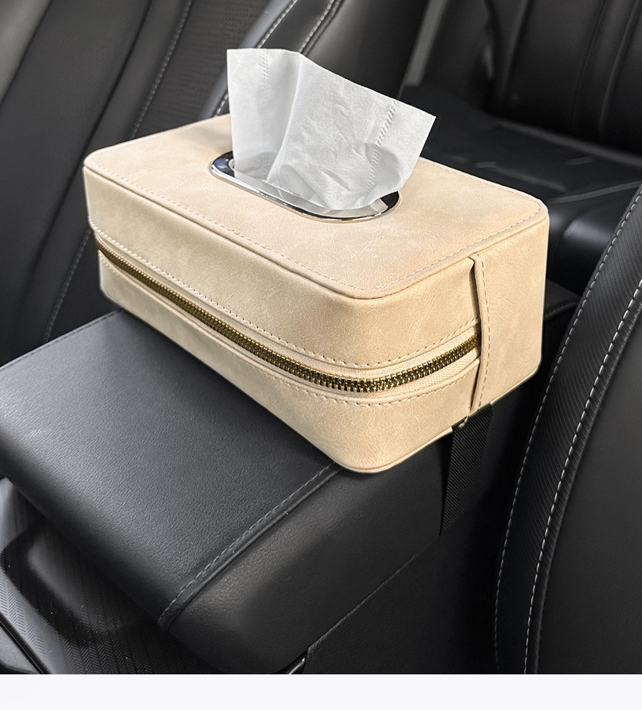Car Sheepba Suede Tissue Box Car Armrest Box Seat Back Hanging Car Sun Visor to Pull the Rear Row