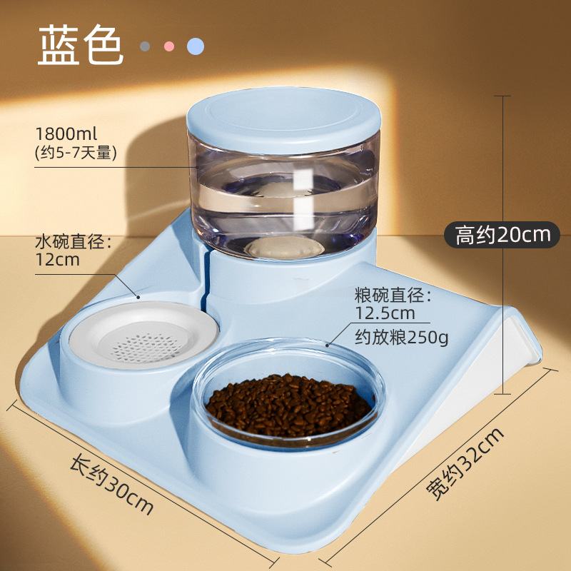 Pet doble tazón de fuente de comida automática para beber tazón de arroz cuenca de alimentos para gatos de cerámica de agua potable anti-golpe perro suministros para mascotas