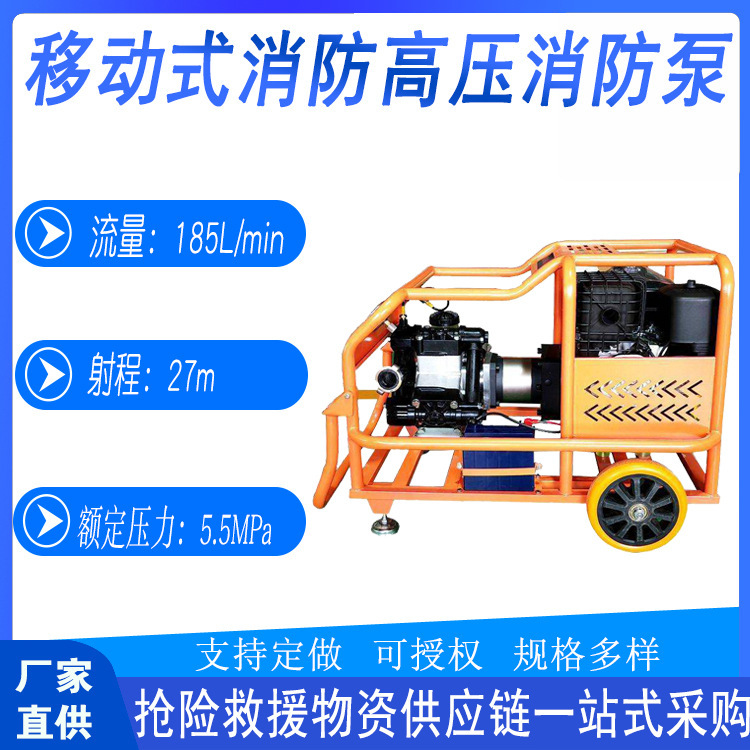 多用途灭火消防泵移动式便携水泵抽水泵消防20流量大kw功率高压