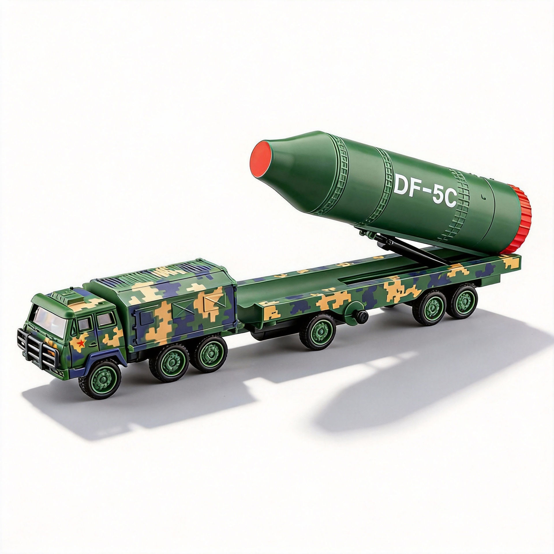 Simulación del vehículo de lanzamiento de misiles Dongfeng 5c modelo militar de aleación iluminación y efectos de sonido recuerdos militares de la ceremonia nacional image 5