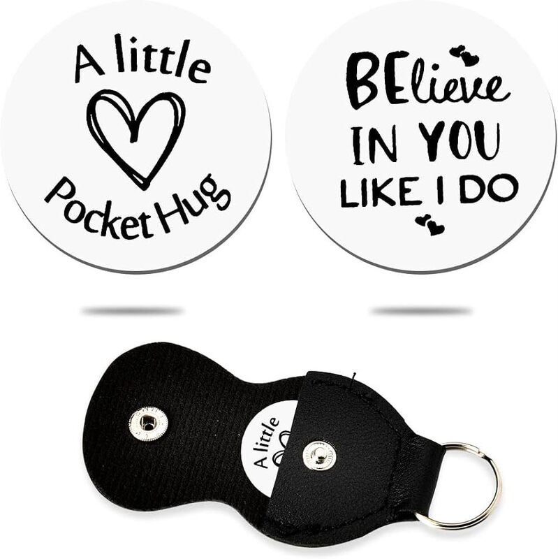 Cross Border Pocket Embrace Keychain Long Distance Intimate Embrace Souvenir Stainless Steel Double Sided Pocket Token Engraving