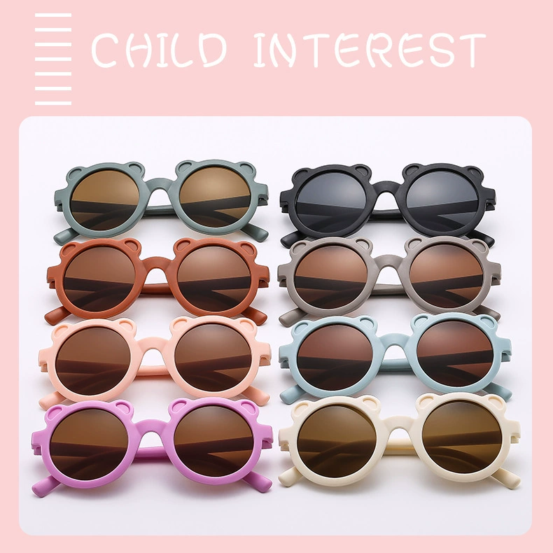 Путешествия взрывные новые милые круглые коробки медведь Детские солнцезащитные очки летние солнцезащитные очки тренд Детские чернила