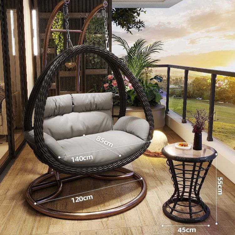 Cestas de suspensión al aire libre casera swing nido de pájaros silla de caña silla de patio doble mecedora hamaca interior balcón silla perezosa