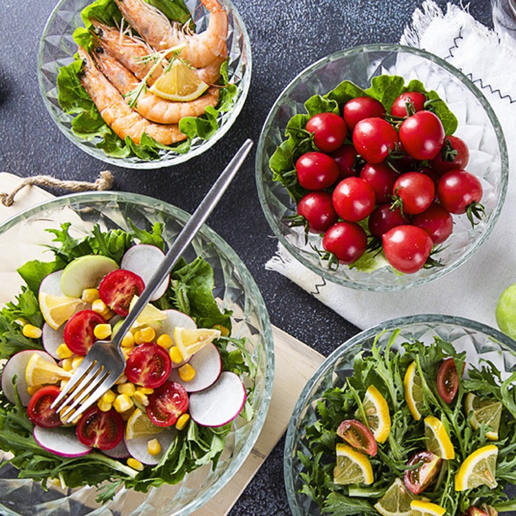 Transparent glass salad bowl resistant high -temperature home high…