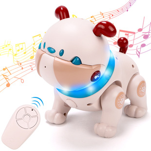 Cross-Border Children's Ai Intelligent Voice Dog with Light Music Touch Sensor Remote Control Robot Dog Early Education Interactive Toy