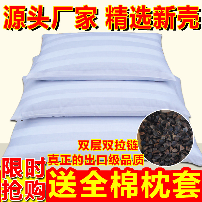 純棉蕎麥枕頭純蕎麥皮枕芯蕎麥殼枕成人頸椎枕頭赤峰喬麥皮送枕套