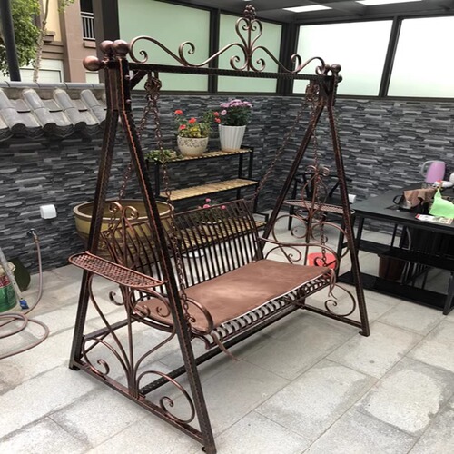Outdoor hammock balcony swing indoor swing chair double household courtyard wrought iron swing leisure swing chair hammock basket