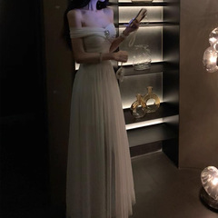 【月神】一衣多穿夏季礼服裙白月光抹胸网纱大摆连衣长裙2025夏季