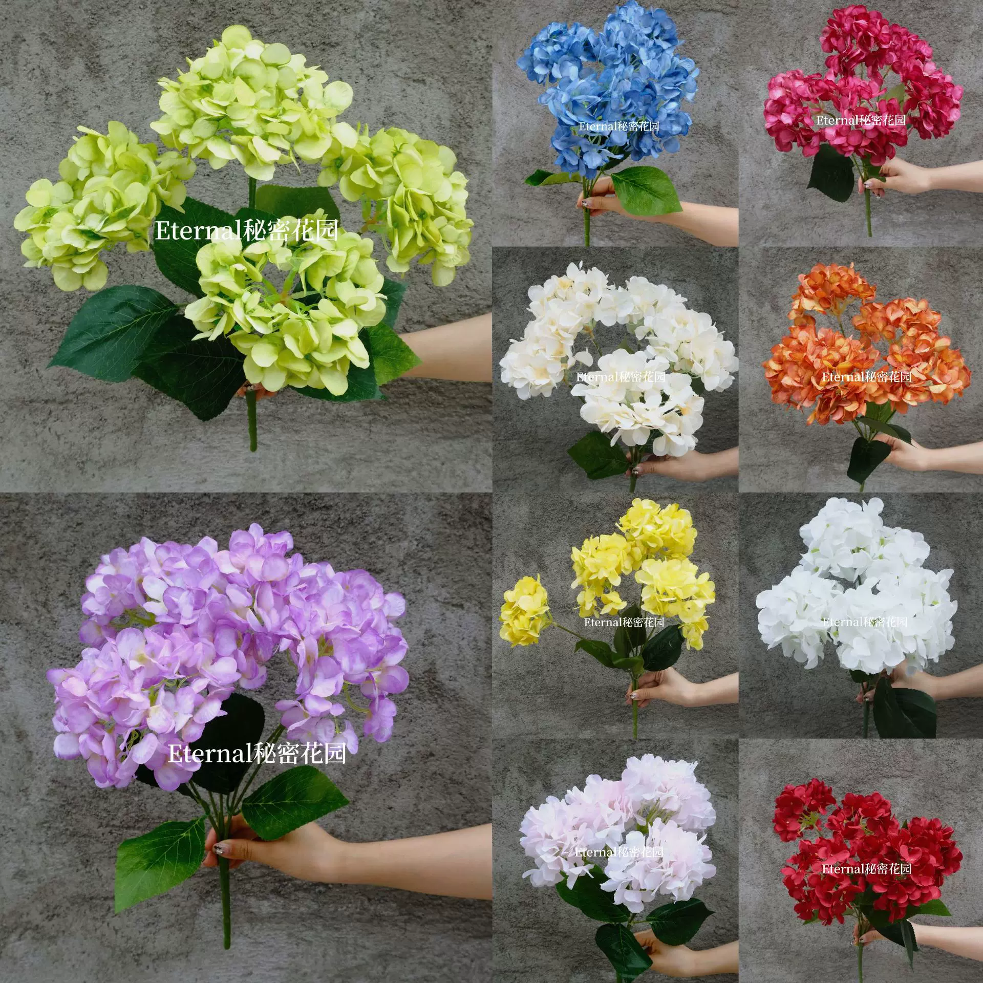5头绣球仿真把束绣球花 家居婚庆花墙排花仿真花路引假花批发跨境