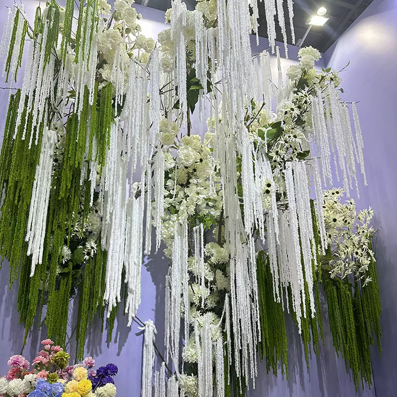 新款仿真吊米柔丽丝毛线情人泪垂钓线条婚礼堂酒店装饰插花花材