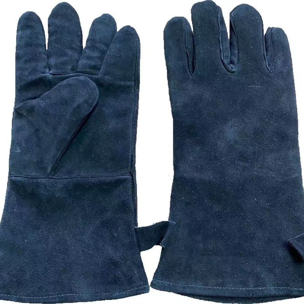 烧烤手套微波炉耐高温防烫手套带内衬隔热手套五指电焊用防护手套