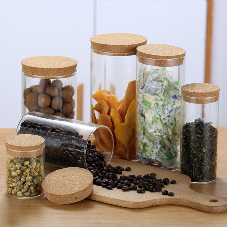 Botella de vidrio recta corcho sellado tarro de almacenamiento tarro micro paisaje ecológico vidrio musgo botella tarro de té