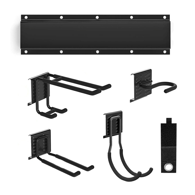 Garage almacenamiento rack bicicletas exhibición rack pared tipo gancho de metal cable cable ranura placa gancho
