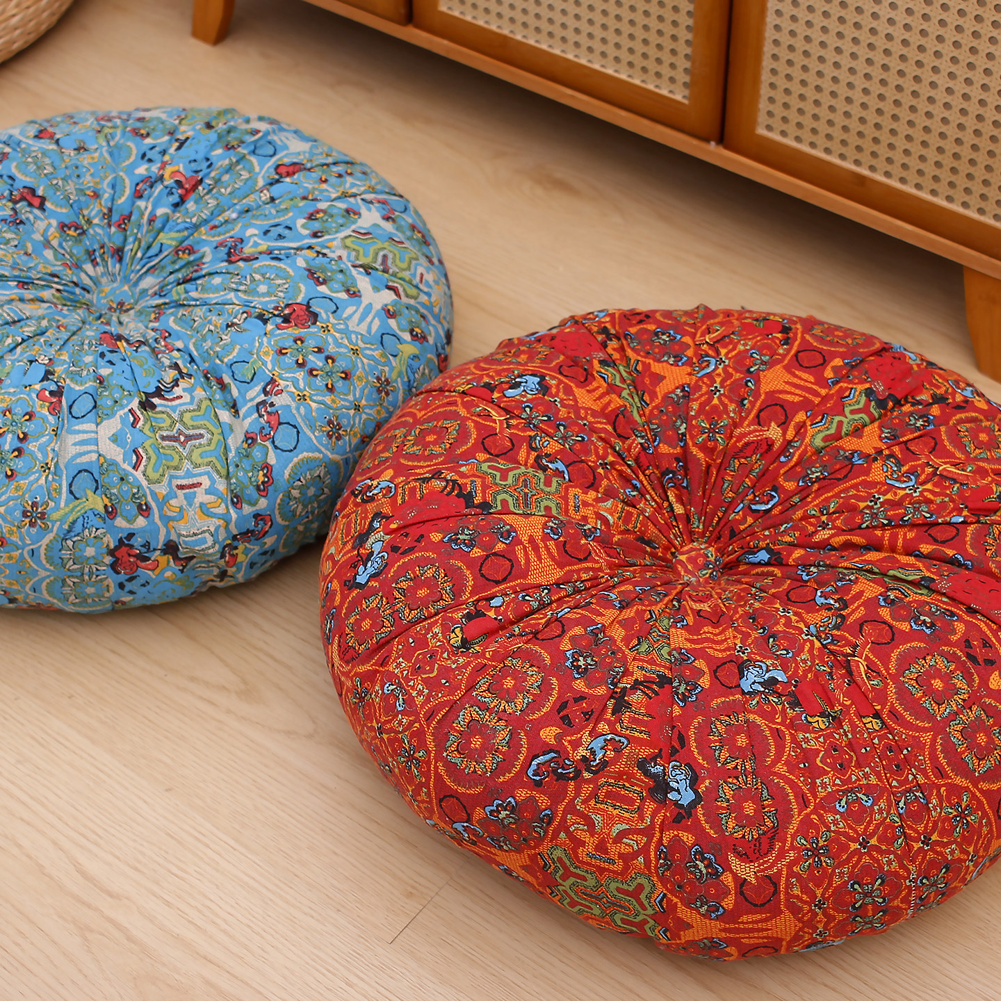 Cojín de cojín de trasero perezoso de piso grueso Cojín de tatami de ventana salediza retro Cojín de algodón y lino