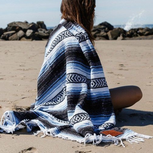 Manta mexicana manta geométrica borla Estilo Manta tejida borla Toalla de playa manta de picnic estera Yoga Manta de algodón