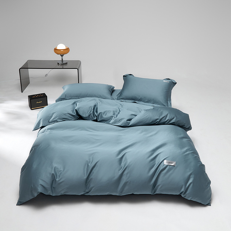 Nordic Minimalist Style | 100% S100 Xinjiang Long-staple Cotton Four-piece In Solid Color, Skin-friendly, Sheet-style_voghion.com