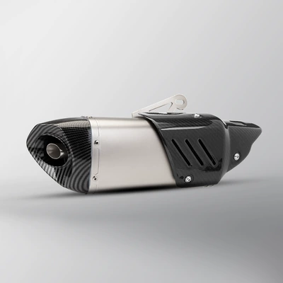 Motorcycle exhaust pipe: Z900 R3 MT07 Z - titanium-color-imitation-carbon-head-real-carbon-cover