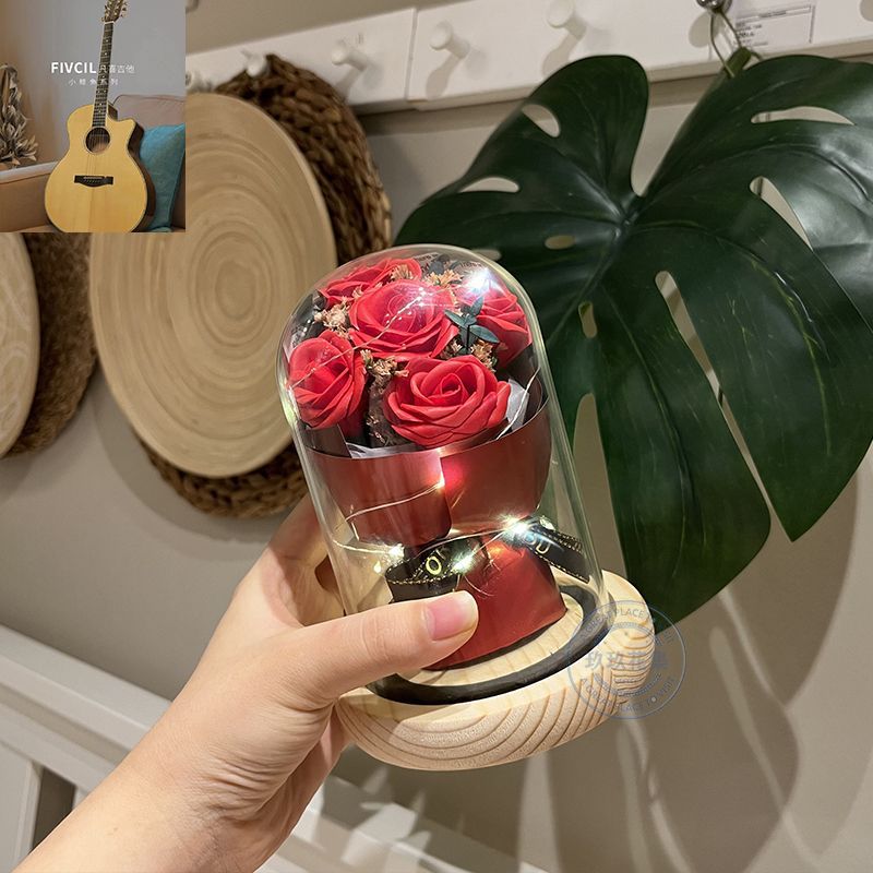 [핫셀 추천] 영원 - 빨간 장미 5개 - 선물 가방 + 축하 카드 + 배터리 [완제품 배송]