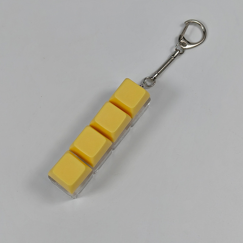 解压按键一字型四键彩色帽试轴器钥匙扣减压按键玩具创意马卡龙|undefined