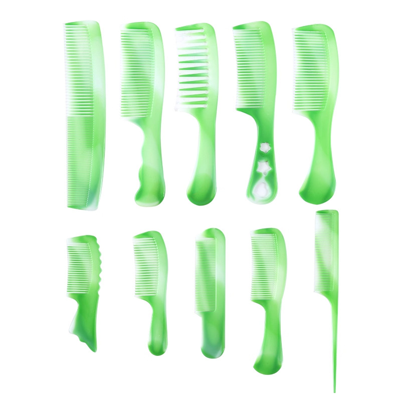 10 conjuntos de peines de tendones de toro caseros de maquillaje portátiles dientes grandes peines de cabello rizado de cabello largo portátil en cualquier momento