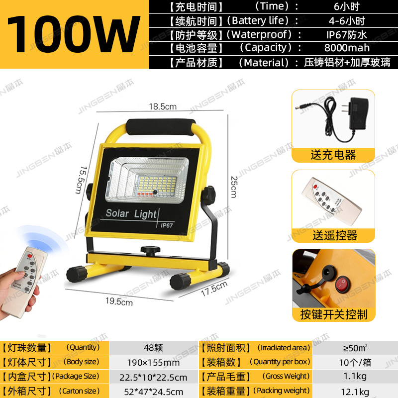 Versión de control remoto inteligente: 100 W (4-6 horas)