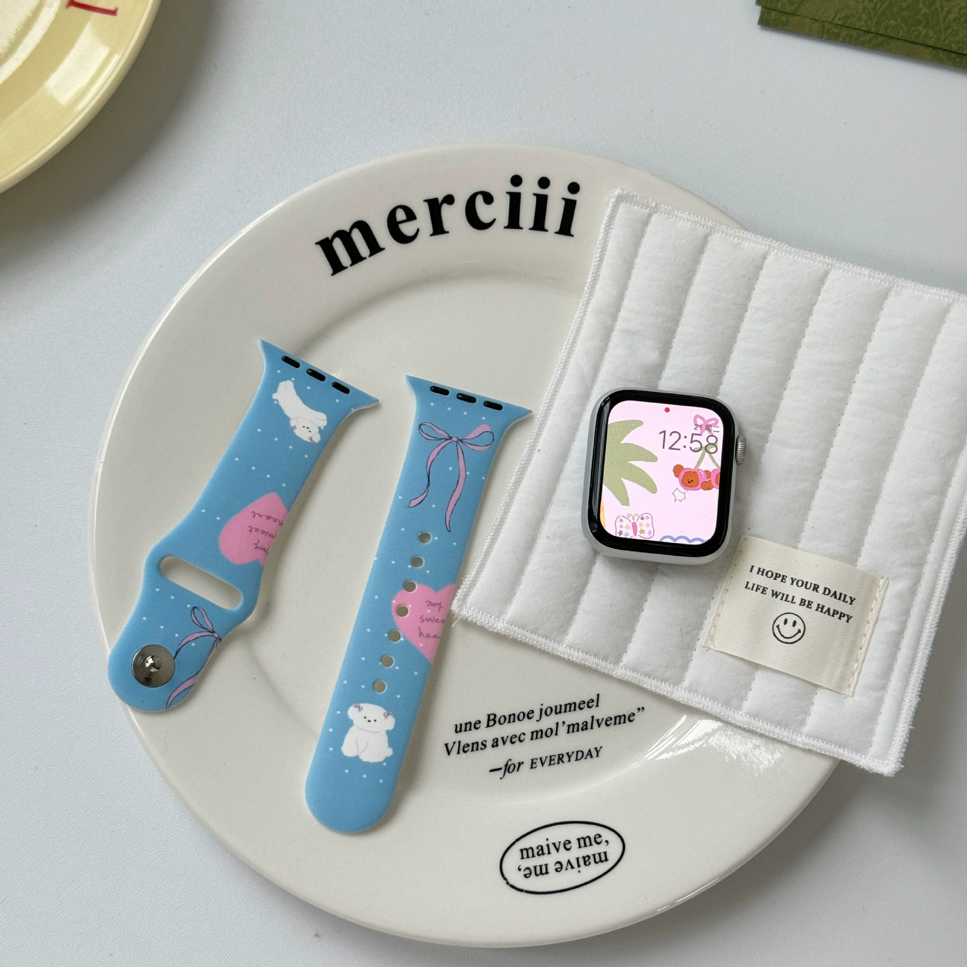 Ремешок с узором «милый щенок», подходит для Apple Watch поколений 3/4/5/6/7/8/S8/S9, высококлассный SE
