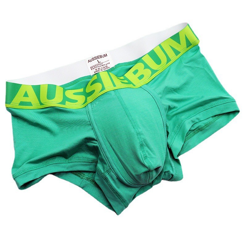 澳洲男士平角U凸内裤精梳棉 内裆抑菌 AUSSIEBUM糖果色潮牌内裤