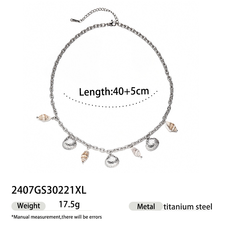 TENA Europa y América collar de acero inoxidable lujo ligero nicho oro y plata de dos colores mar playa viento conjunto de joyas productos de venta calientes